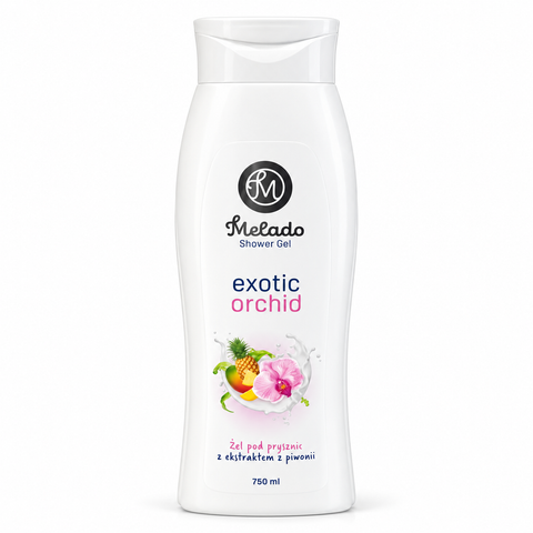 Melado Gel de Duș Exotic Orchid 750 ml, cu Extract de Bujor, Parfum Floral Exotic