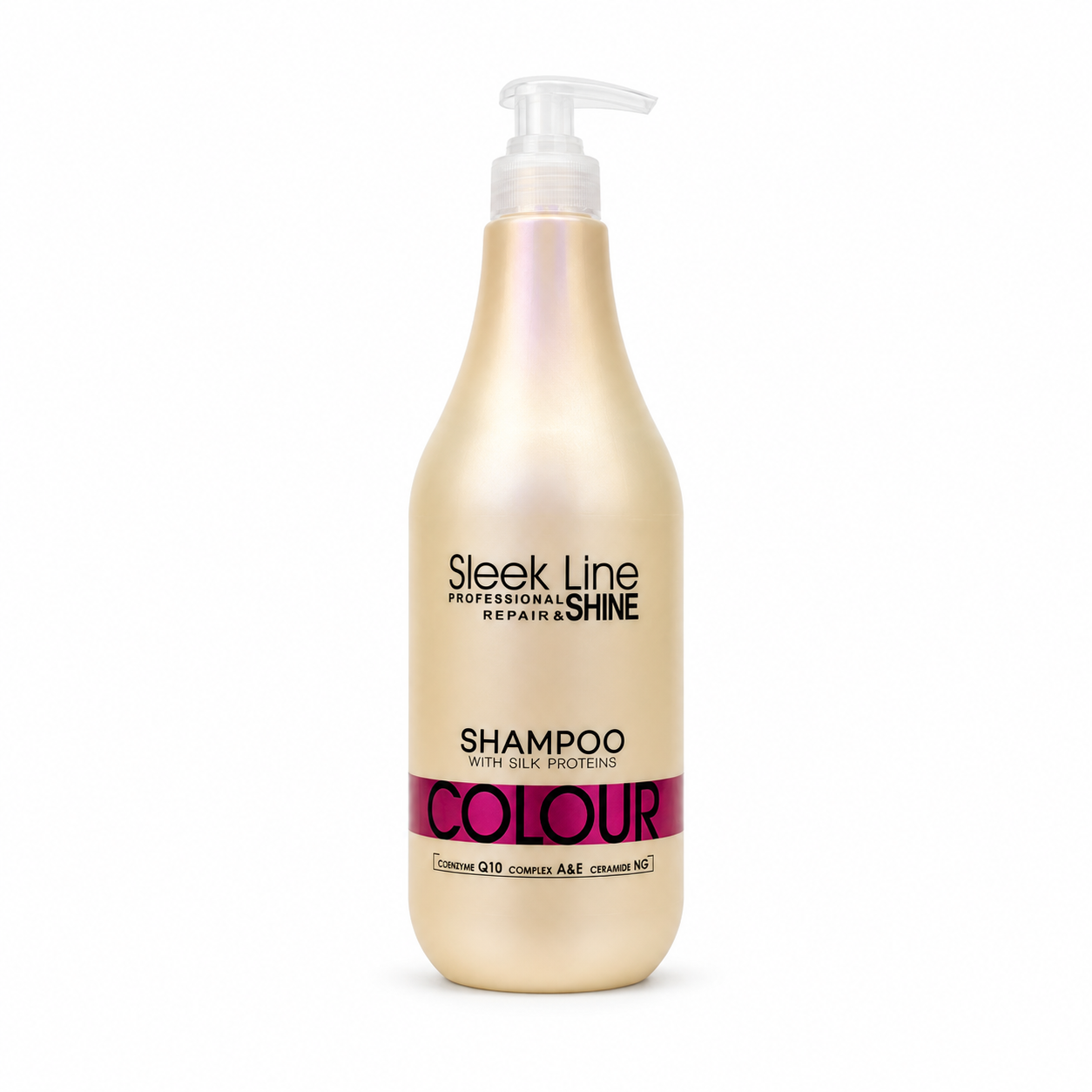 Eveline Sleek Line Colour Șampon cu Proteine din Mătase 1000 ml, format profesional păr vopsit