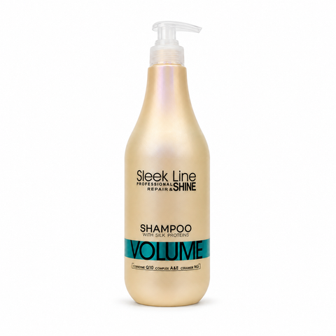Eveline Sleek Line Volume Șampon cu Proteine din Mătase 1000 ml, pentru păr fin lipsit de volum