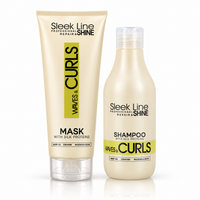 Set Stapiz Sleek Line Waves & Curls – Șampon 300 ml + Mască 250 ml cu proteine din mătase, pentru păr creț și ondulat