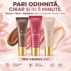 Set Eveline Wonder Match 1 Step Satin – Bronzer + Blush + Highlighter, Machiajul Complet în 3 Mișcări, Ține 24h