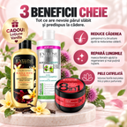 Set Eveline Păr + Corp – Șampon Burdock Therapy 400 ml + Mască Keratin 500 ml + Loțiune Black & White Vanilla 350 ml