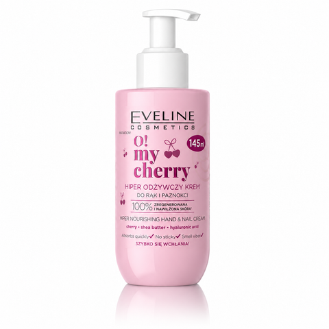 Eveline O! My Cherry Cremă Hiper-Hrănitoare pentru Mâini și Unghii 145 ml