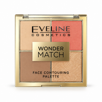 Eveline Wonder Match Paletă Contouring 4 Nuanțe – Bronzer, Blush, Iluminator și Pudră, Conturarea Feței