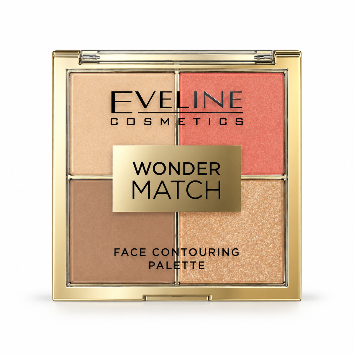 Eveline Wonder Match Paletă Contouring 4 Nuanțe – Bronzer, Blush, Iluminator și Pudră, Conturarea Feței