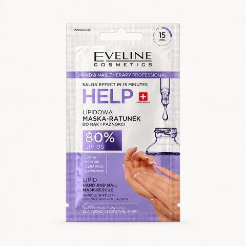 Eveline Hand & Nail SOS Mască Profesională cu Lipide pentru Mâini 7 ml, efect în 15 minute