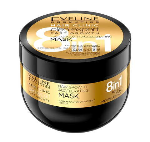 Eveline Oleo Expert Fast Growth Mască de Păr 8în1 500 ml