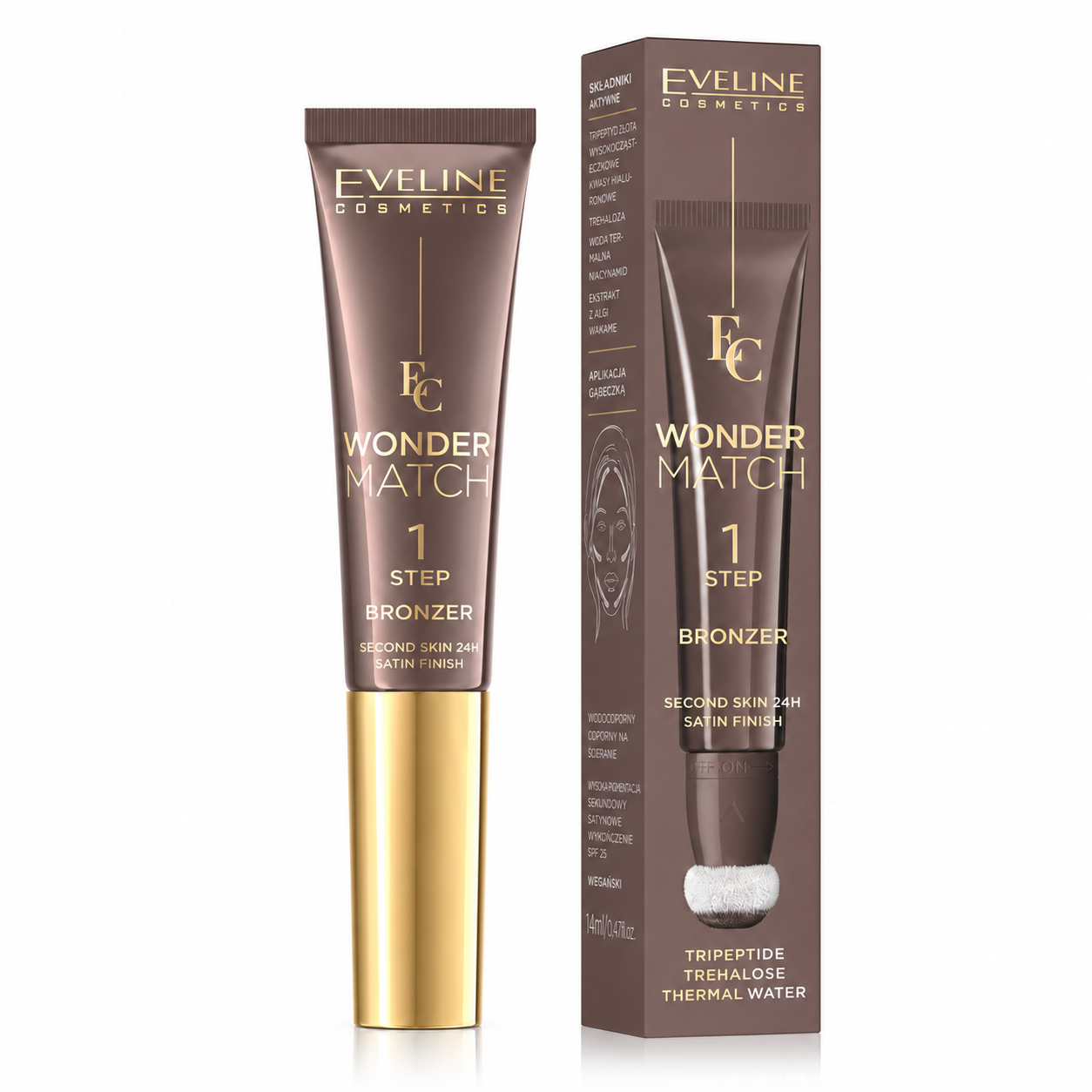 Eveline Wonder Match 1 Step Bronzer Cremos Satin Finish NO1, 14 ml