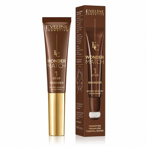 Eveline Wonder Match 1 Step Blush Cremos Satin Finish NO2, 14 ml