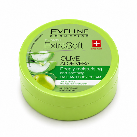 Eveline Extra Soft Cremă Bio cu Măsline și Aloe Vera 175 ml, față și corp