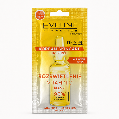 Eveline Korean Skincare Mască de Față cu Vitamina C 8 ml, iluminare