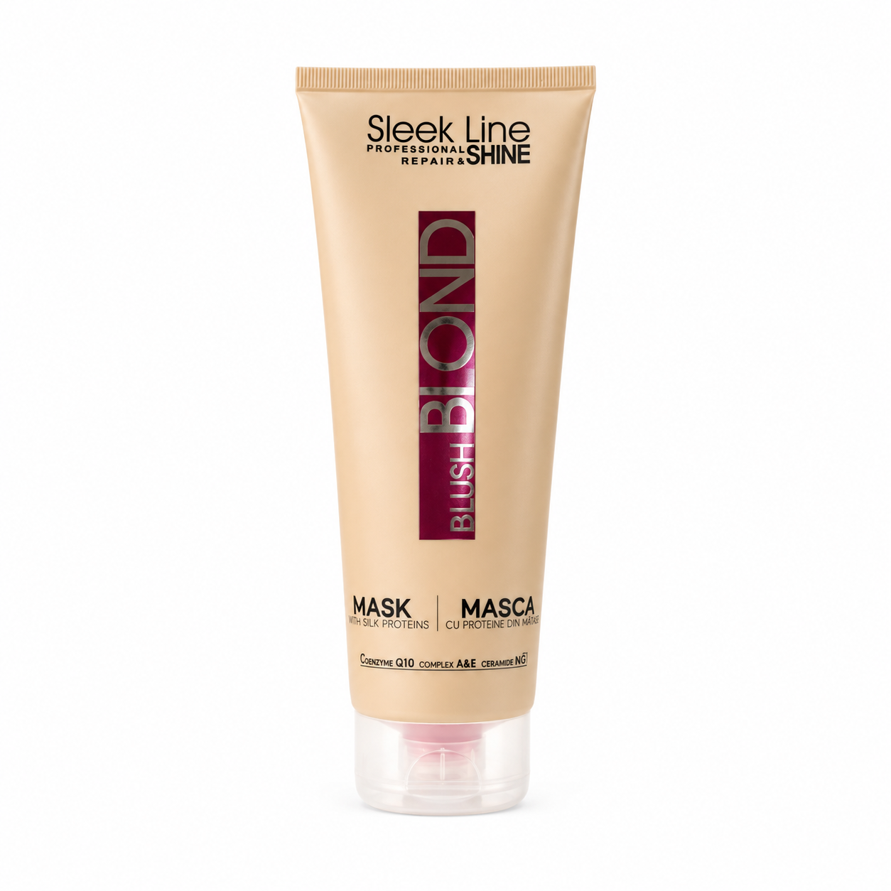Eveline Sleek Line Blush Blond Mască de Păr cu Proteine din Mătase 250 ml, nuanțe calde blond