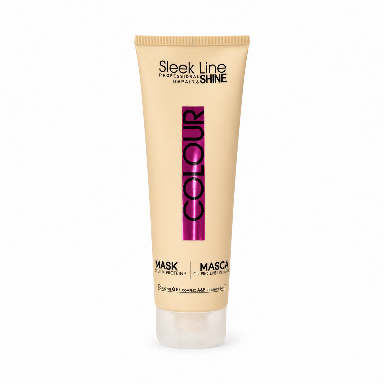Eveline Sleek Line Colour Mască de Păr cu Proteine din Mătase 250 ml, pentru păr vopsit