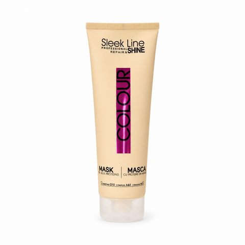 Eveline Sleek Line Colour Mască de Păr cu Proteine din Mătase 250 ml, pentru păr vopsit