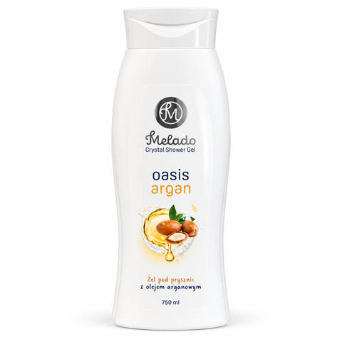 Melado Crystal Gel de Duș Oasis Argan 750 ml, cu Ulei de Argan, Piele Uscată