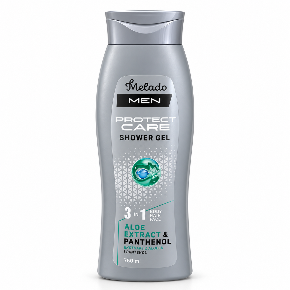 Melado Men Gel de Duș Protect & Care 3în1 750 ml, Corp, Păr și Față, cu Extract de Aloe și Pantenol