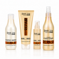 Set Eveline Sleek Line Repair 4 produse – Șampon + Mască + Balsam Bifazic + Ser Silk, pentru păr deteriorat