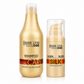 Set Eveline Sleek Line – Șampon Total Care 300 ml + Ser-Ulei Silk cu proteine din mătase