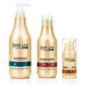 Set Eveline Sleek Line Volume – Șampon 1000 ml + Balsam Total Care + Ser Silk, pentru păr fin și lipsit de volum