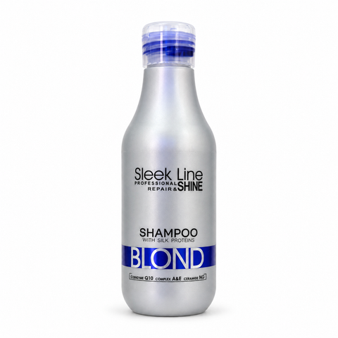 Eveline Sleek Line Blond Șampon cu Proteine din Mătase 300 ml, pentru păr blond și decolorat