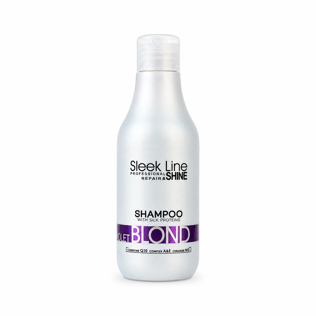 Eveline Sleek Line Violet Blond Șampon cu Pigment Violet 300 ml, neutralizează tonurile galbene