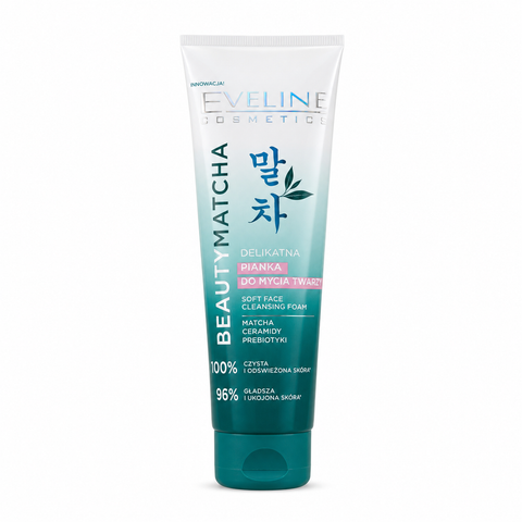 Eveline Beauty Matcha Spumă Delicată de Curățare a Feței 125 ml, cu matcha, ceramide și prebiotice