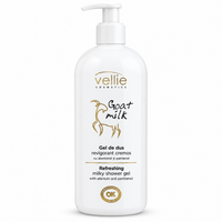 Vellie Goat Milk Gel de Duș Revigorant Cremos cu Alantoină și Pantenol, Lapte de Capră